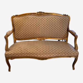 Canapé de style Louis XV bois doré