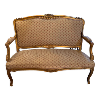Canapé de style Louis XV bois doré