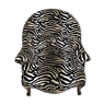 Fauteuil crapaud velours zebre