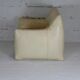 Fauteuil cuir et mousse couleur crème, France, circa 1970