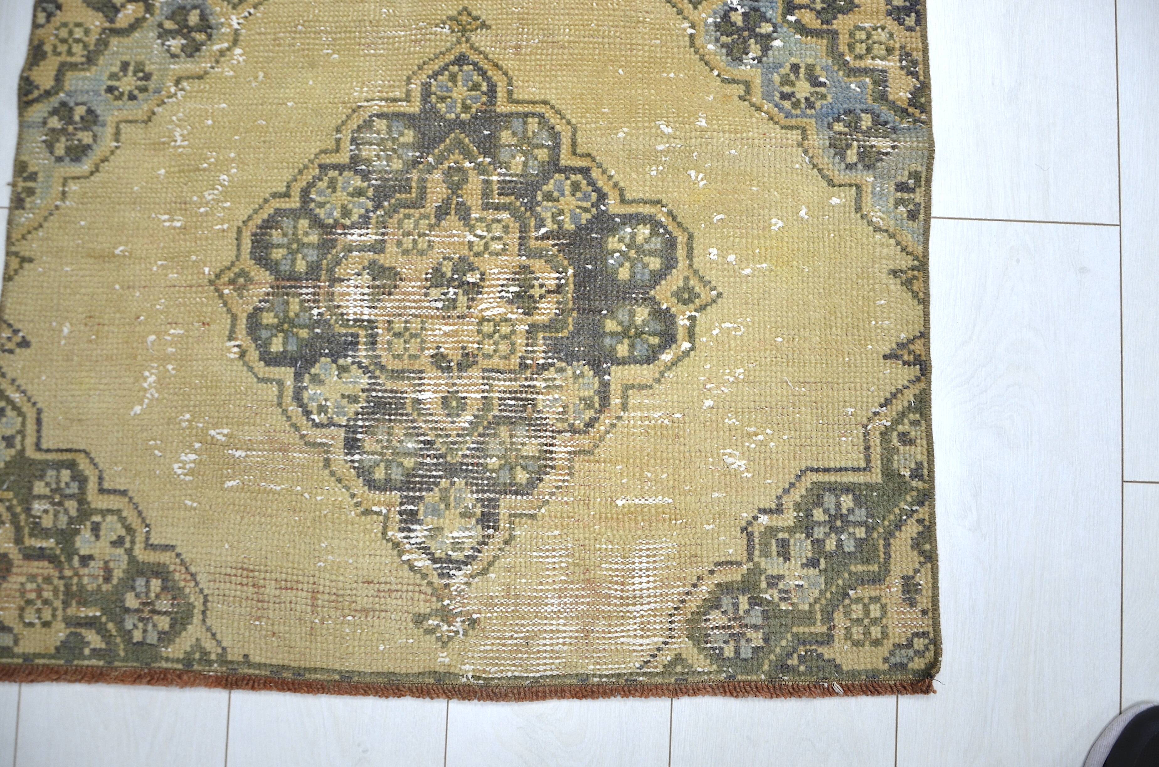 Orange & Brown Oushak Runner sku 2254