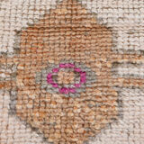 Neutral color handmade runner rug 317x87cm
