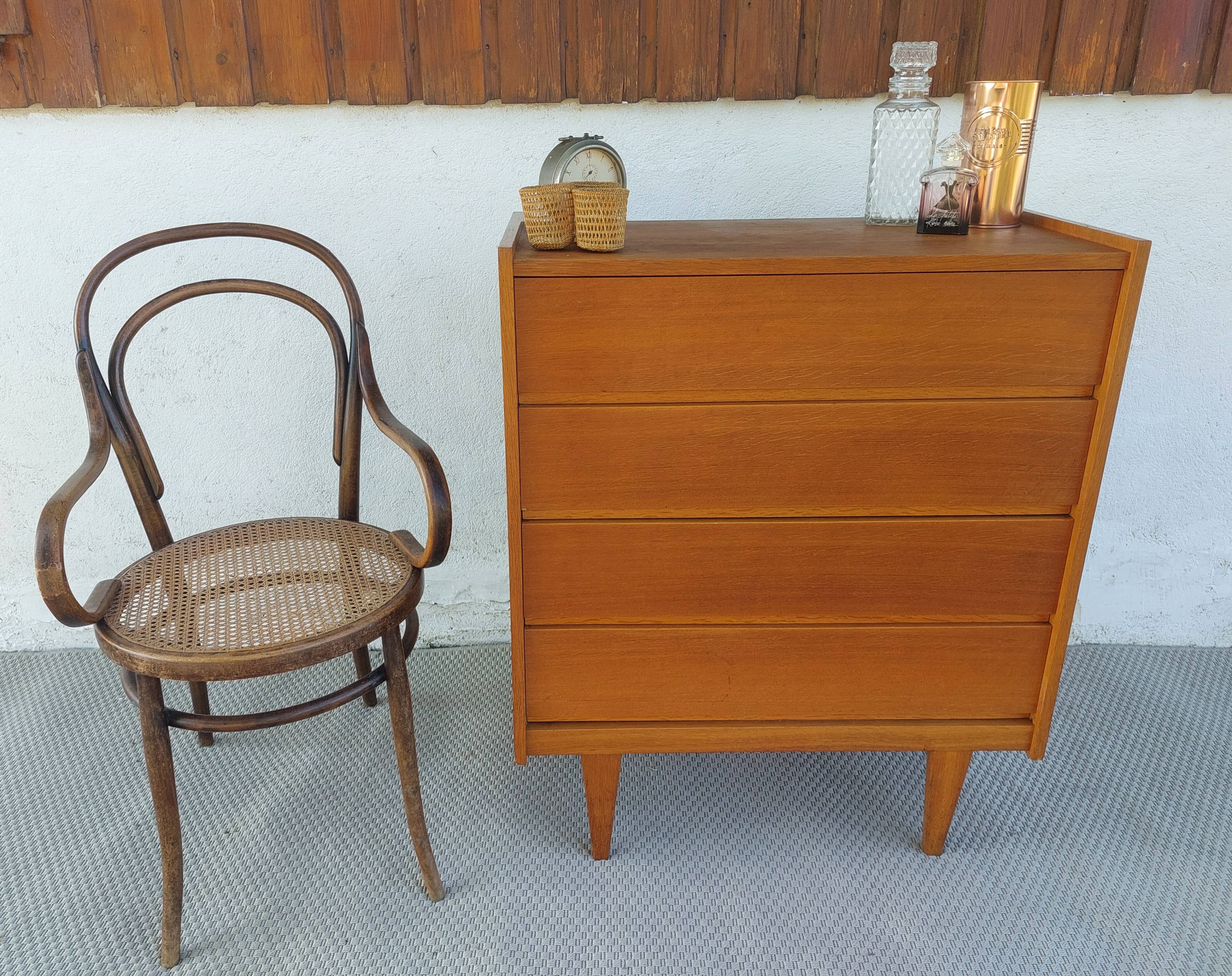vintage chest of drawers, 60s-70s, "hidden" handles