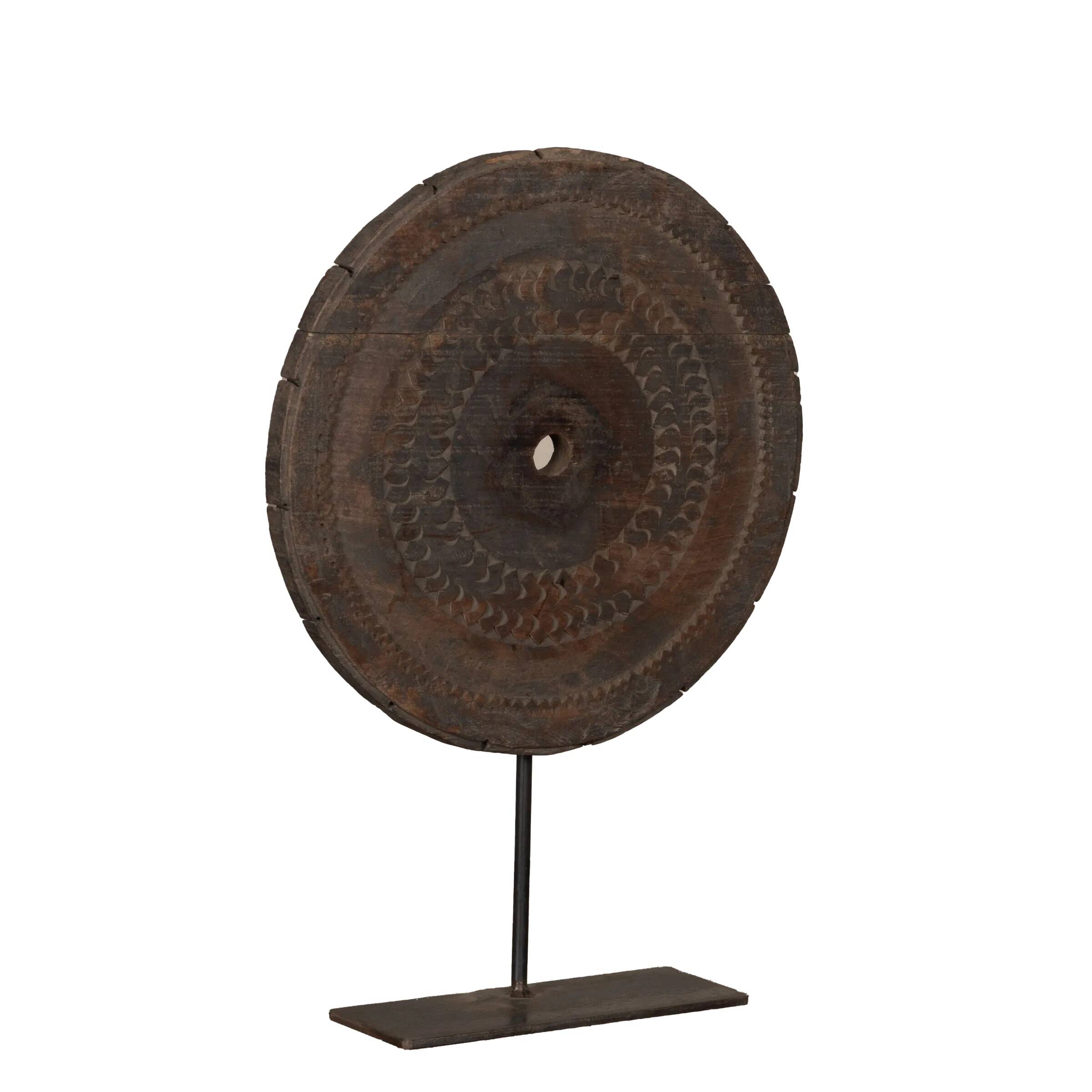 Mandal - Roue en bois indienne sur pied n°3