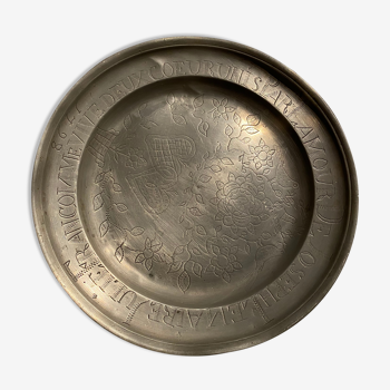 Wedding pewter plate 1798