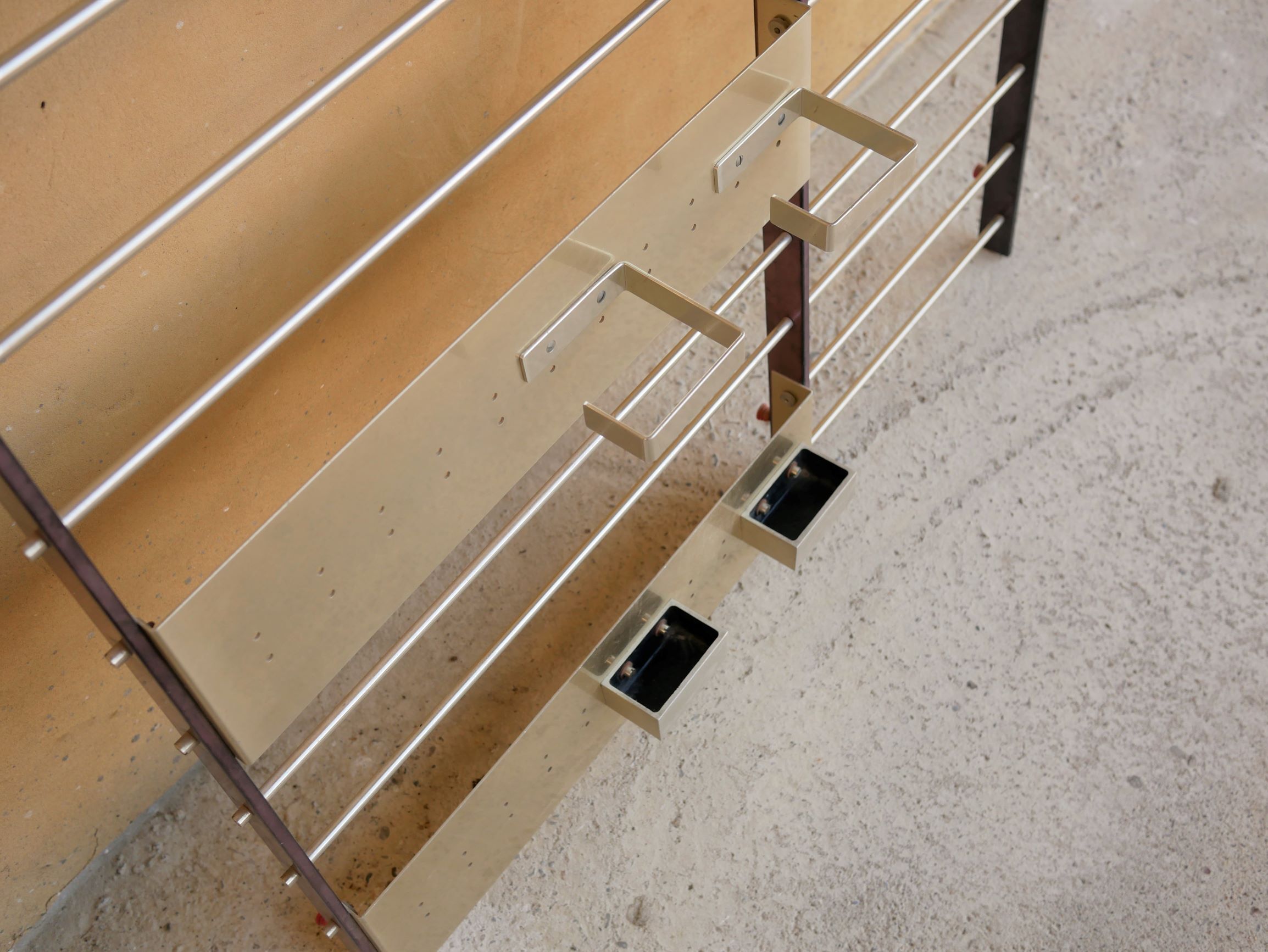 Vintage Scandinavian teak and aluminum coat holder