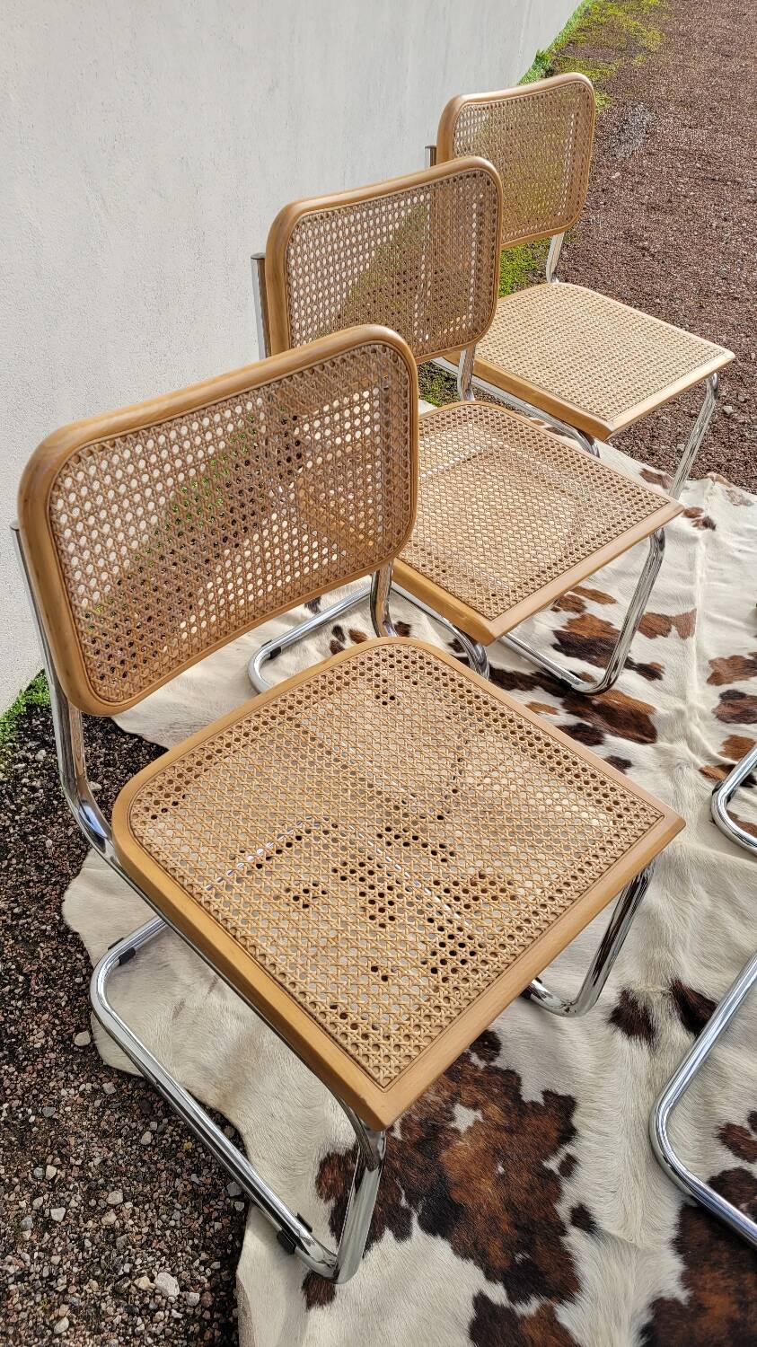 Set of 6 B32 chairs Marcel Breuer Italy design -1970s