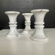 Set of 3 vintage Carrara marble candle holders