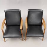 Vintage imitation leather armchair made in Germany
