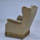 1970s, Danish design, wingback armchair, original condition, furniture velour, beech wood legs.