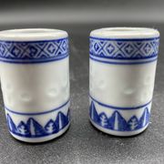 Elegant table set, Chinese porcelain, blue and white, condiments.