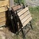 Chaise de jardin pliante bois et fer forgé