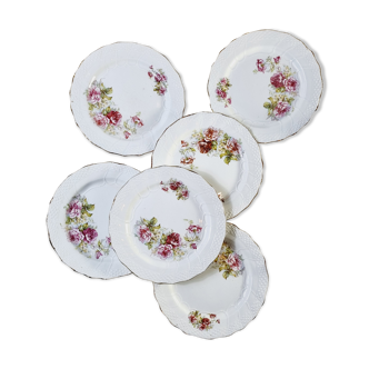 Set of 6 dessert plates or Saint Amand Hamage porcelain starters
