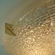 vintage kaiser ice glass ceiling LAMP flush mount 60/70's relief surface
