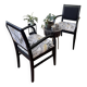 Black wooden armchair with golden leaves