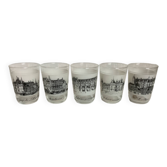 Five old Loire castle glasses