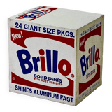 Original vintage pop art poster reissue of Andy Warhol "Brillo Box 1964"