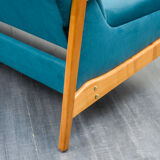 Vintage sofa, convertible, cherry, restored