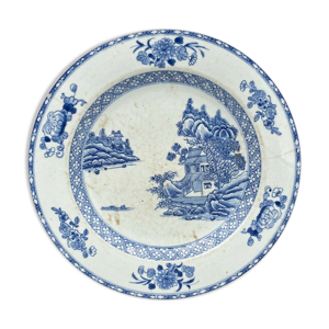 Plat bleu et blanc porcelaine Chine