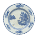 Blue and white porcelain dish China XVlllth pagoda decoration
