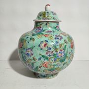 Potiche and vase chinese porcelain qing 19th family green celadon