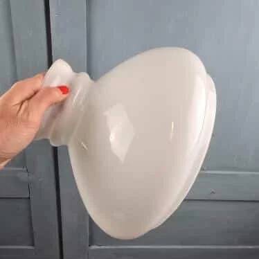 Large vintage white opal glass globe – Retro pendant lampshade
