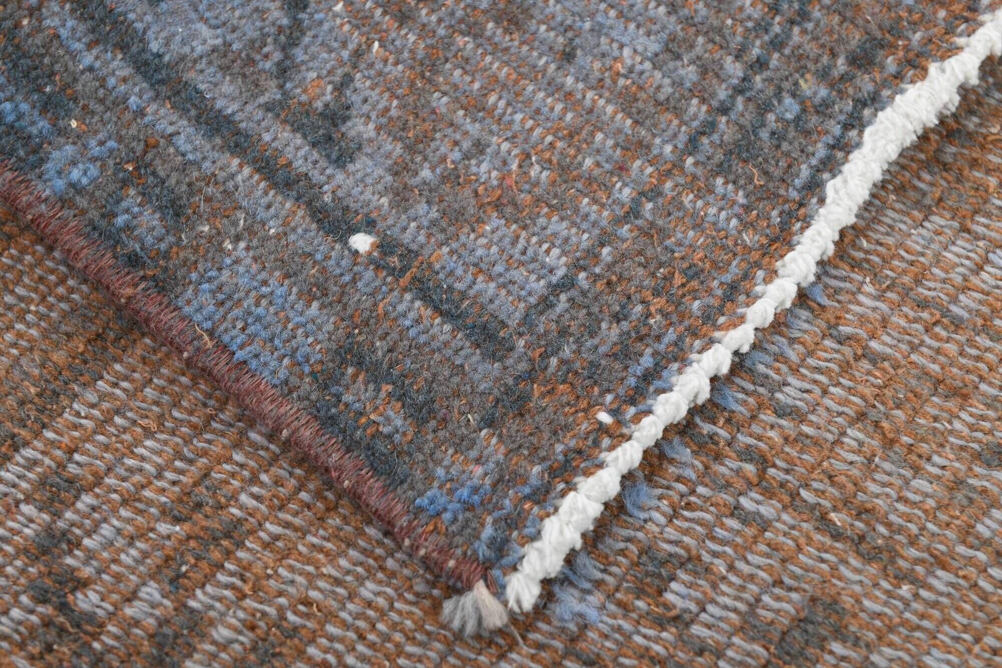 Slate Blue & Taupe Decorative Turkish Vintage Carpet Rug, 176x279 Cm