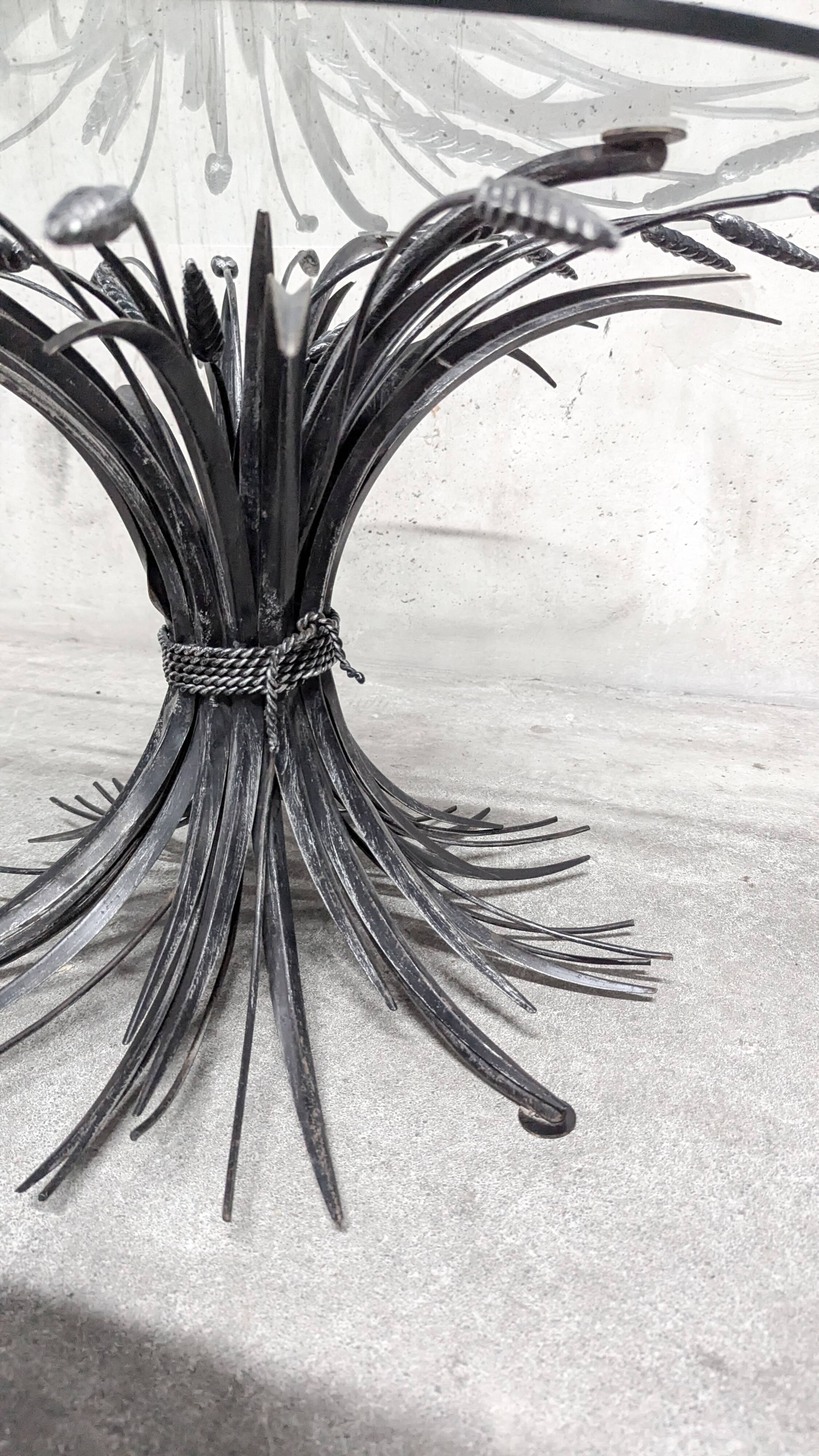 Coffee table with ears of wheat, "Coco Chanel" by Goossens, Circa 1970