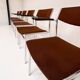 Set of 6 stackable chairs in rust colour by Gijs van der Sluis, 1970s.