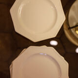 Lot 5 plates dessert enamelled octagonal