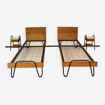 Robert Charroy Mobilor beds and nightstands from the 1950s