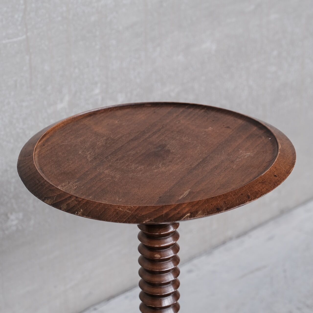 Turned mid-century wooden side table
