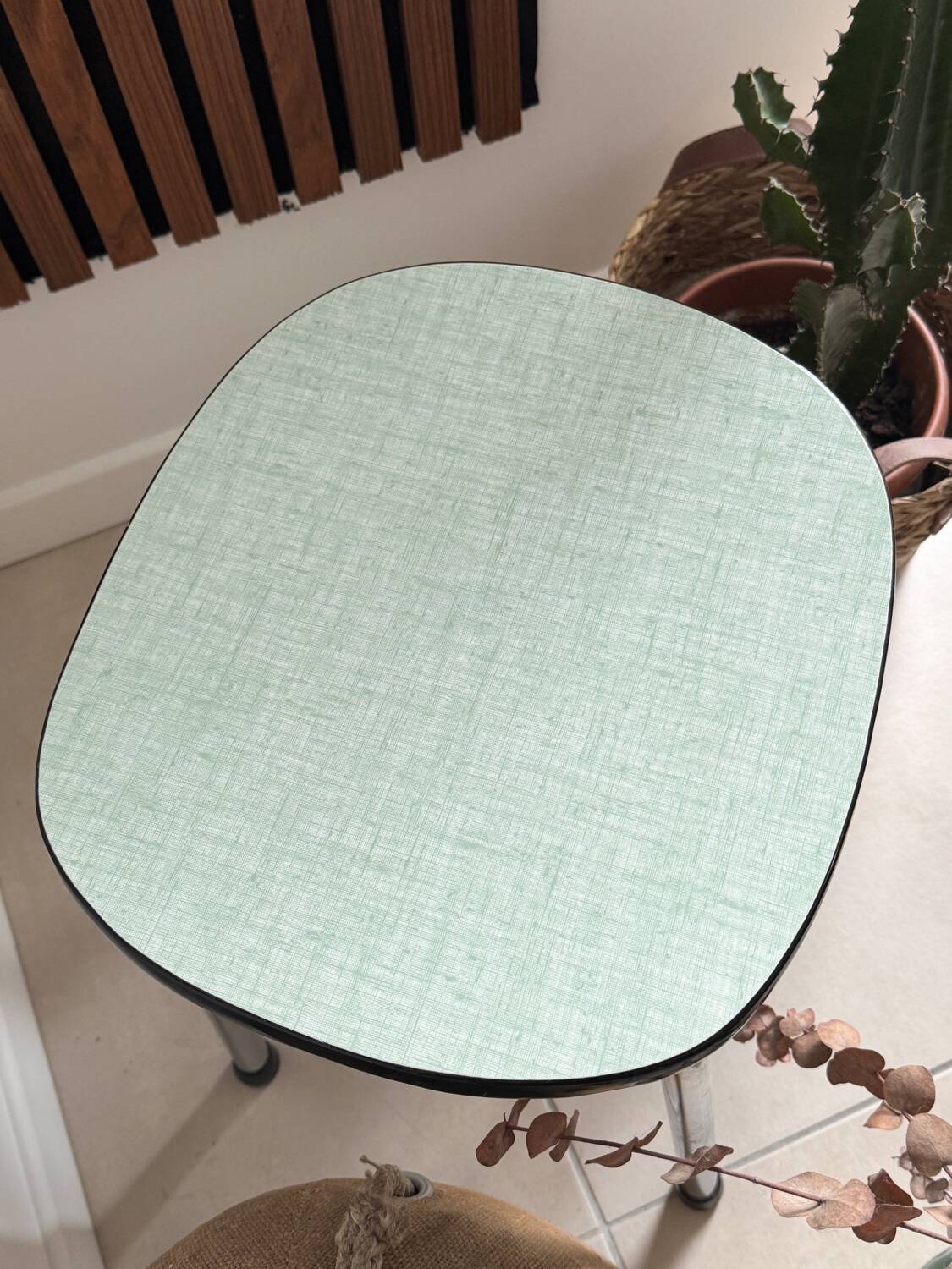 Vintage green Formica stool