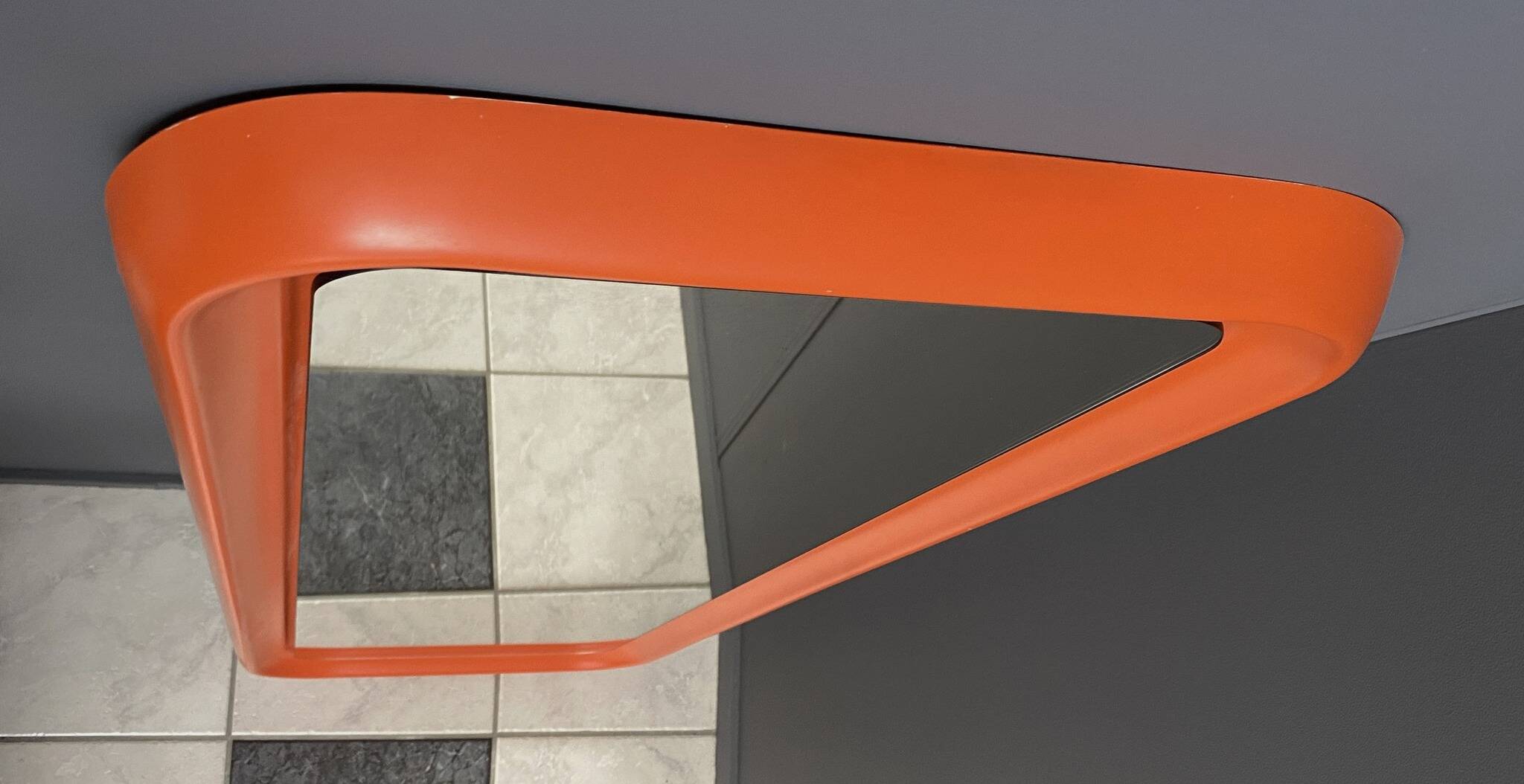 XXL orange Quadro mirror by Schönbuch 1970s