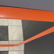 XXL orange Quadro mirror by Schönbuch 1970s