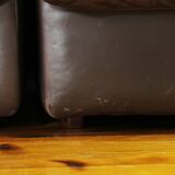 1970s brown leather modular sofa