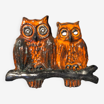 Vintage ceramic owl wall decoration