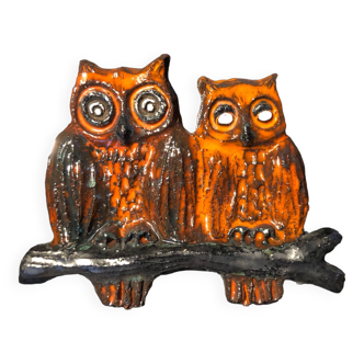 Vintage ceramic owl wall decoration