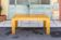 Dining table in beech wood with stripes of hibiscus, italy 70s