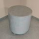 Pastel blue cylindrical coffee table "Tambour" – Artisan design.