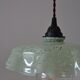Vintage hanging draped green Clichy glass