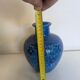 Vintage Italian vase in blue glazed ceramic, relief decoration.
