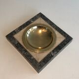 Neoclassical style pocket empty in faux-marble and brass. french work. around 1970