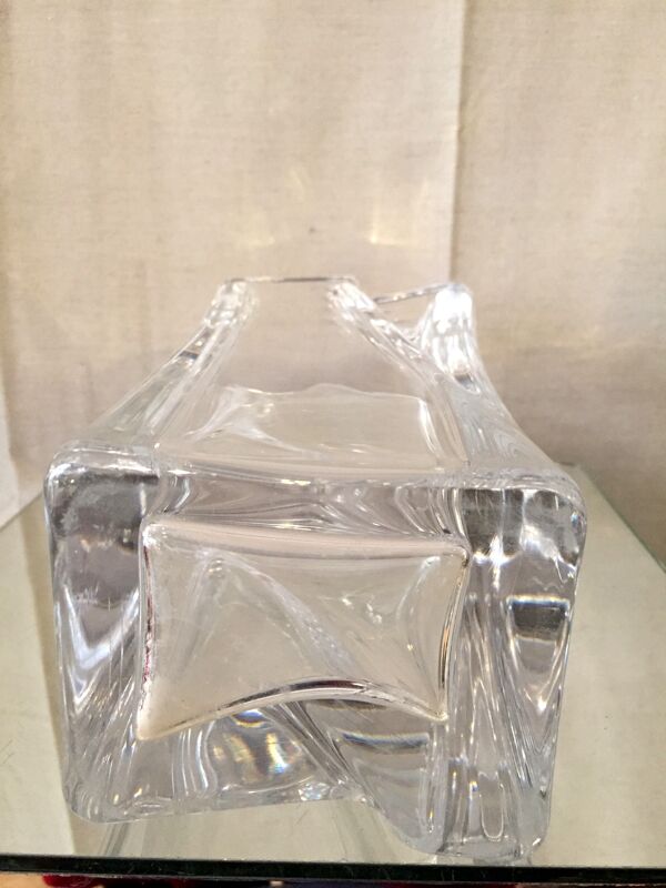 Vase rectangulaire en cristal de Daum années 1960 1970