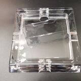 Imposing minimalist vintage crystal ashtray from the 70s