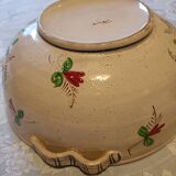Large antique salad bowl with hand-painted decoration
