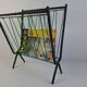 1960 Czechoslovakian Mid-Century Magazine Rack with Green Wire