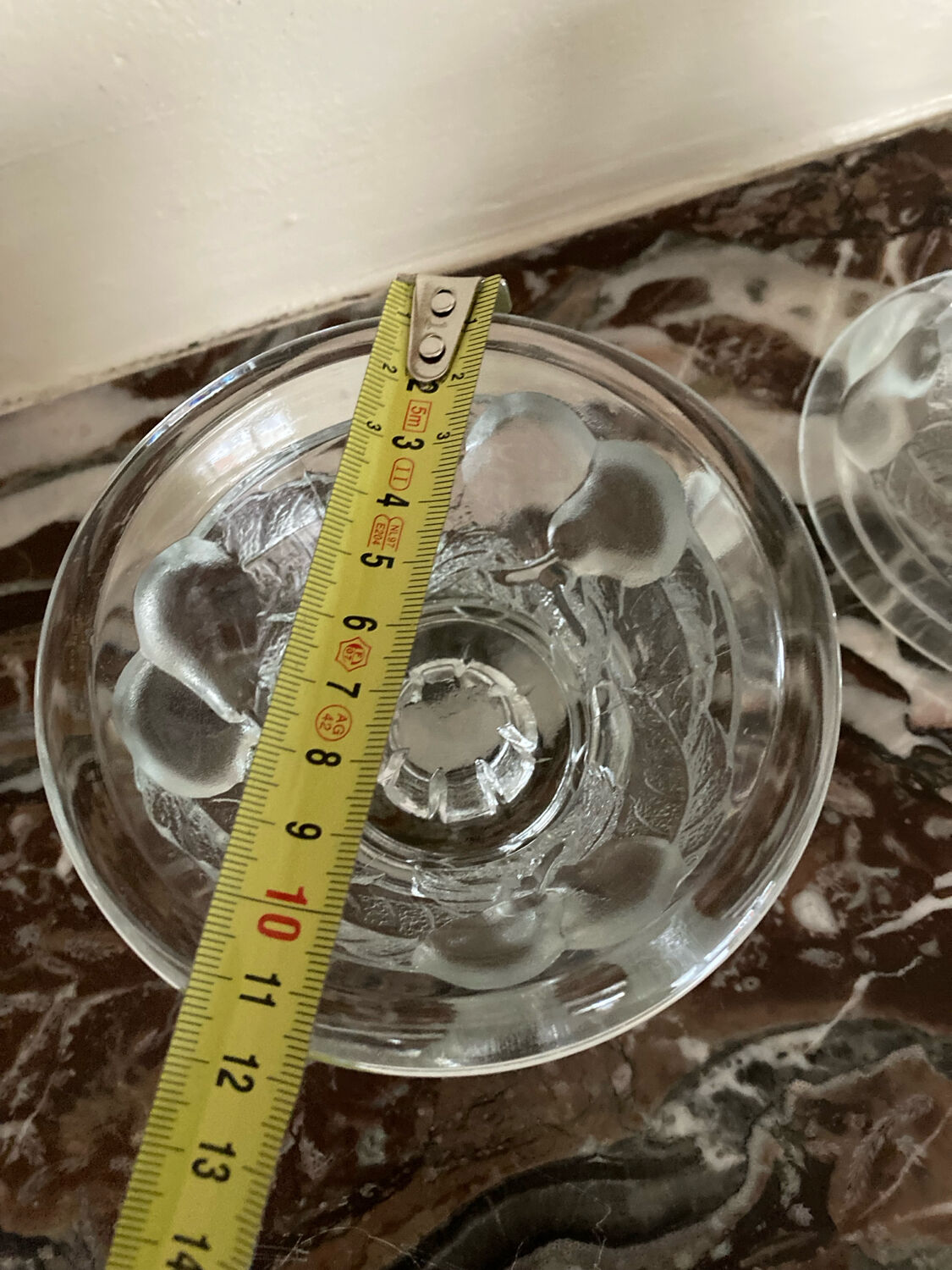 Pair of fruit-shaped glass candlesticks