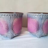 Duo of cache pots art nouveau in dabbling