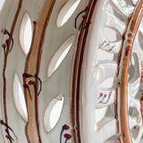 Handcrafted terracotta wall lamp enamelled bordeaux center